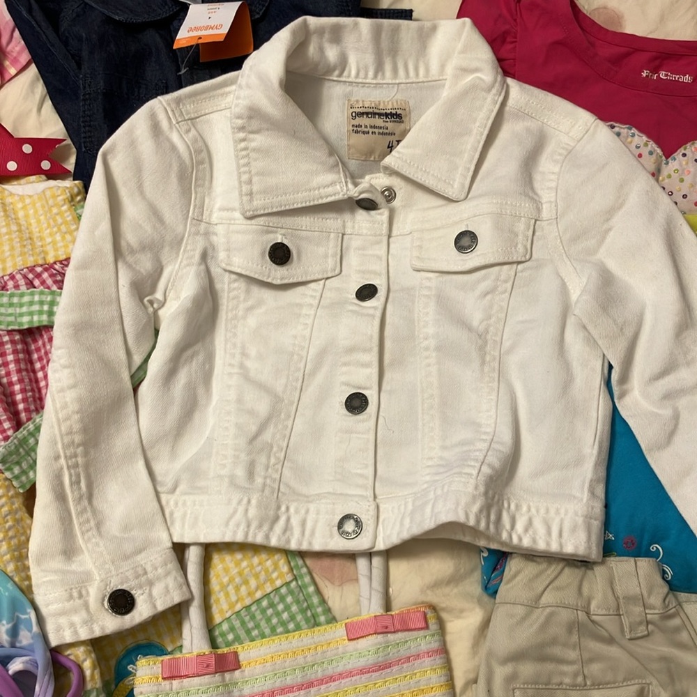 4T Girls bundle NWT Gymboree long sleeve Jean shirt, + red Oshkosh velvet pants+ - Picture 9 of 16